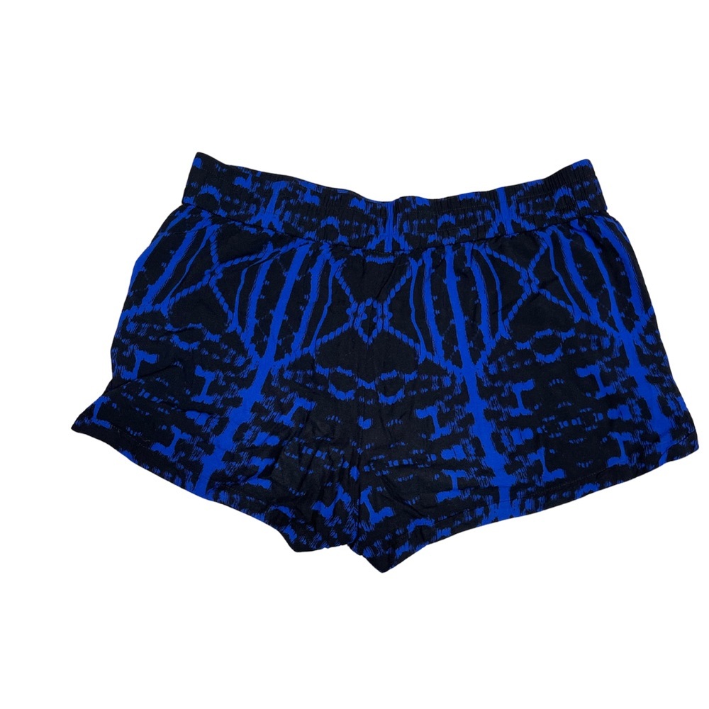 Express Women's Blue and Black Patterned Shorts